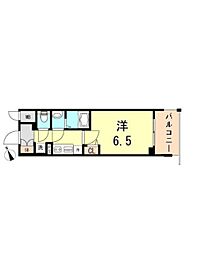 プレサンスTHE神戸 1Kの間取図画像
