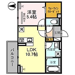 アトラエンテ御崎公園 1LDKの間取図画像