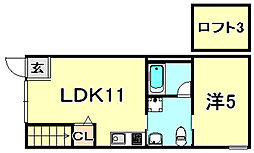 下三条町ソラノマ 1LDKの間取図画像