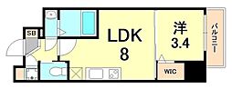 セレニテ三宮 1LDKの間取図画像