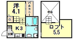 オリーブテラス神戸 ワンルームの間取図画像