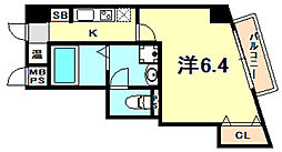アネスト神戸西元町 1Kの間取図画像
