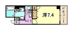 アスヴェル神戸元町 1Kの間取図画像