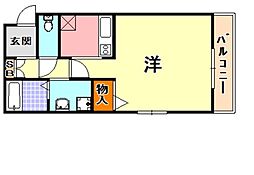 クリスタル氷室 ワンルームの間取図画像