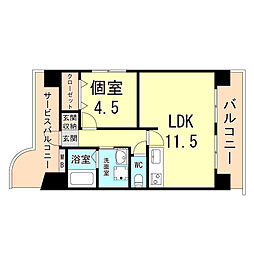 甲南第三サンコーポラス 1LKの間取図画像