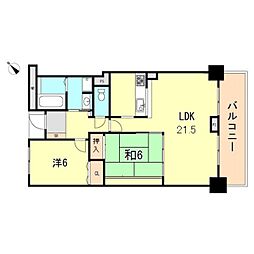 ピフレ新長田 2LDKの間取図画像