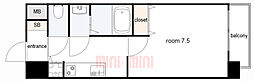 KDXレジデンス三宮 1Kの間取図画像