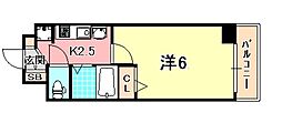 エステムコート神戸ハーバーランド前4ベイライト 1Kの間取図画像