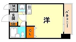 ヴェルドール兵庫3 1Kの間取図画像
