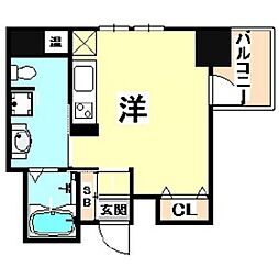 アドバンス三宮4ルシール ワンルームの間取図画像