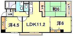 ユニゾン高取台 3LDKの間取図画像