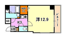 プレサンス神戸裁判所前 1Kの間取図画像