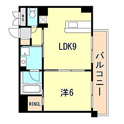 プリオーレ神戸大開通 1LDKの間取図画像