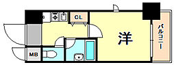 エスリード新神戸 1Kの間取図画像