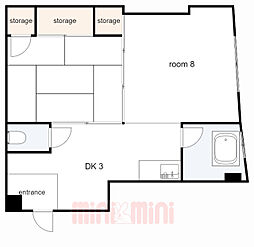 中一ビル 2DKの間取図画像