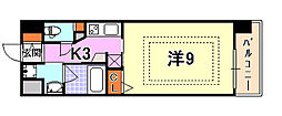 ベルフェリーク新神戸 1Kの間取図画像