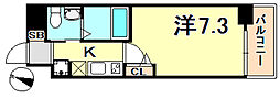 SERENiTE神戸元町 1Kの間取図画像