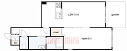 シャーメゾンガーデンズ山本通 1LDKの間取図画像