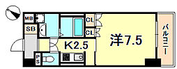 プラネソシエ神戸元町 1Kの間取図画像