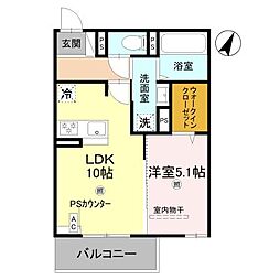 La Maison大手町I 1LDKの間取図画像