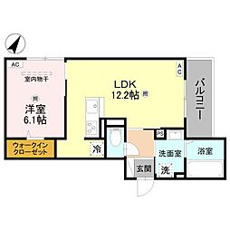 La Maison大手町I 1LDKの間取図画像