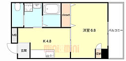 グランドハイツ岸本 1Kの間取図画像