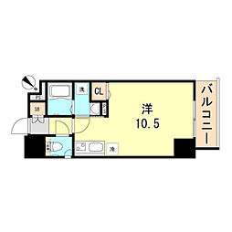 SDグランツ神戸大開通 ワンルームの間取図画像