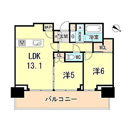 ベイシティタワーズ神戸WEST 2LDKの間取図画像