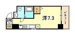 ラ・ウェゾン中道 ワンルームの間取図画像