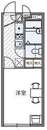 レオパレスクレール籠池 1Kの間取図画像