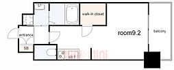 プレサンス神戸水木通ルミエス ワンルームの間取図画像