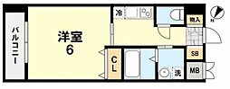 KHKコート板宿 1Kの間取図画像