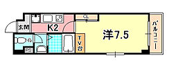 m.ParkWest 1Kの間取図画像