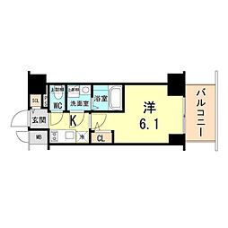 エスリードザ・ランドマーク神戸 1Kの間取図画像