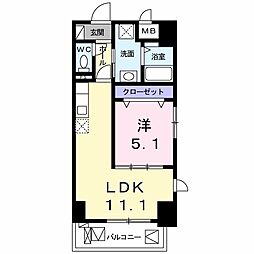 クラシェス新長田 1LDKの間取図画像