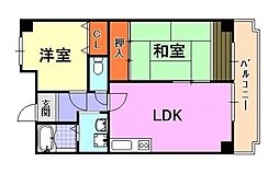 ミリオンベル神戸 2LDKの間取図画像