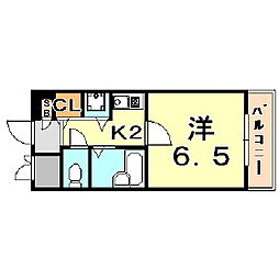 PARCIO三宮フラワーロード 1Kの間取図画像