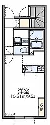 レオネクストセイザン3 1Kの間取図画像