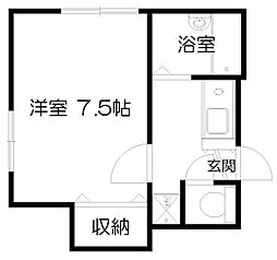 グランシャリオ 1Kの間取図画像