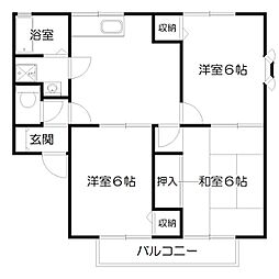 サニーホームズ秋 3DKの間取図画像