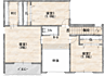 間取り：２F間取り：ホールの中心に吹抜けがあって、２階も明るいお家です。WICを始め各居室収納たっぷり。その分お部屋を広く使えます。