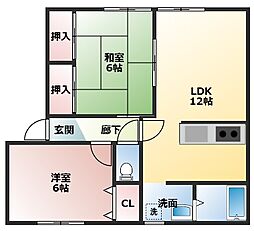 レクエルドA 2LDKの間取図画像