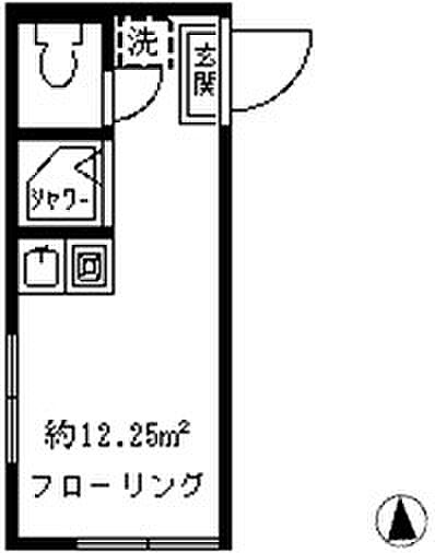 ハウスポートエデン 203｜東京都中野区鷺宮３丁目(賃貸マンション1R・2階・12.25㎡)の写真 その2