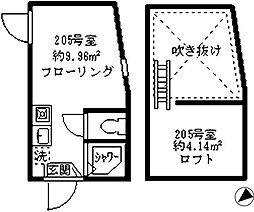 ソフィアシャングリラ ワンルームの間取図画像