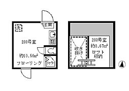 ソフィアテンポ ワンルームの間取図画像