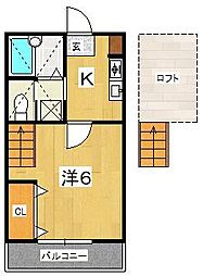 メゾン・ド・プラージュ 1Kの間取図画像