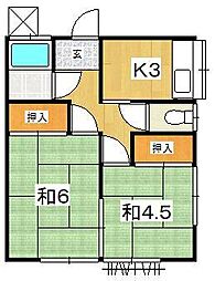 杉山アパート 2Kの間取図画像