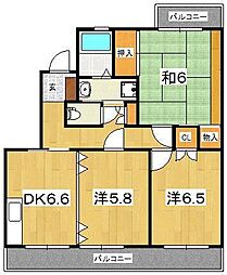 シルクガーデン 3DKの間取図画像