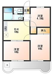 エコーハイツK 3DKの間取図画像