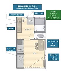 コーポ上田 1Kの間取図画像